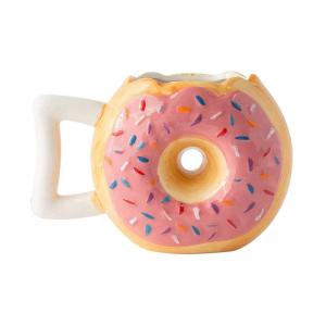 Hot cute doughnut shape handmade big ceramic mug coffee cup 