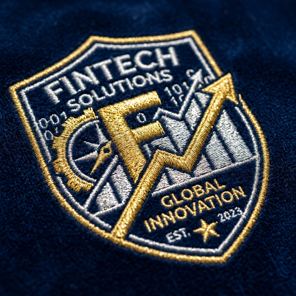 12000 Stitch High Density Gold and Silver Thread Logo Embroidery Macro