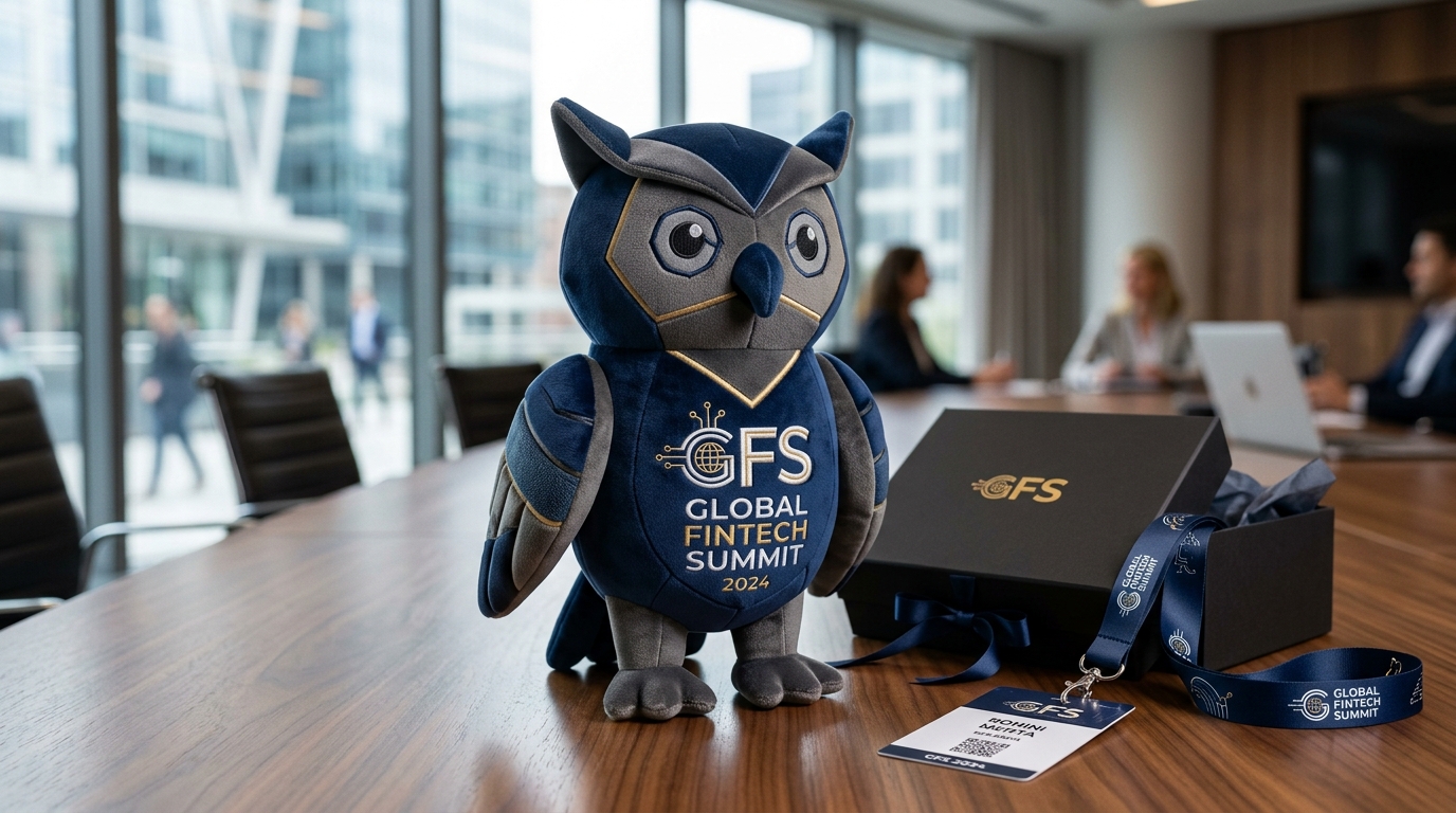FinTech Global Summit Custom IP Mascot Plush Toy