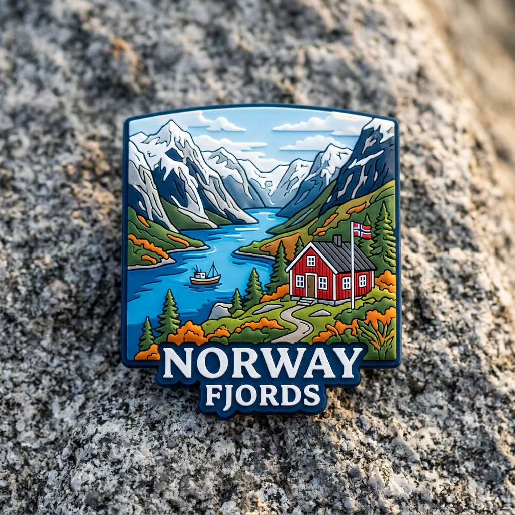 Norway Fjords 3D Multi-Tier Rubber Magnet