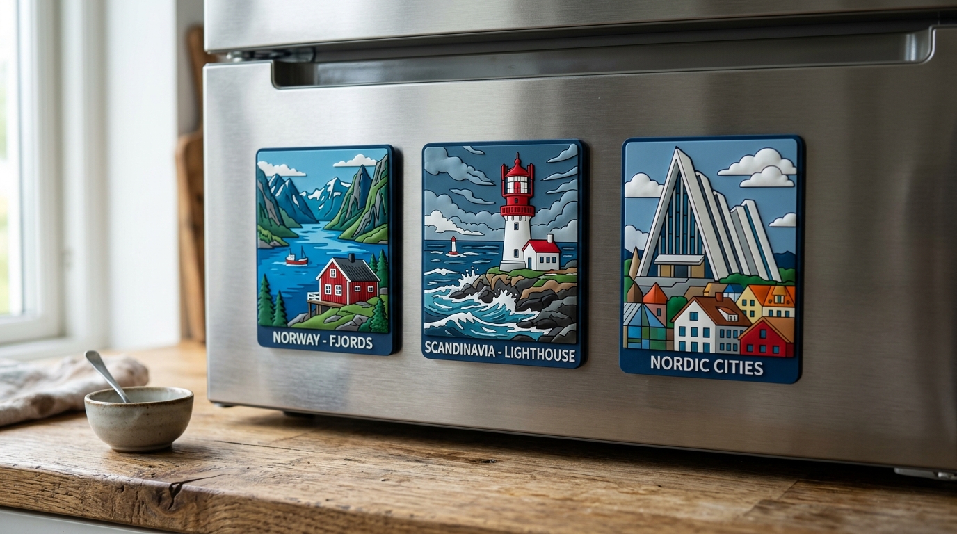 Nordic Tourism 3D Relief Souvenir Fridge Magnets