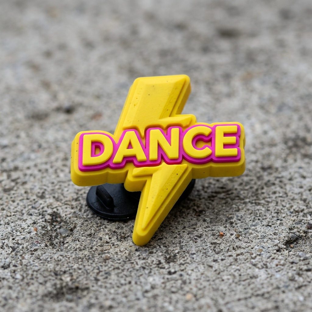 DANCE Lightning Bolt 3D Rubber Shoe Charm