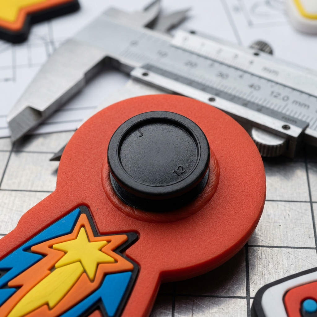 12mm Universal Rivet Ultrasonic Weld Macro Detail with Caliper