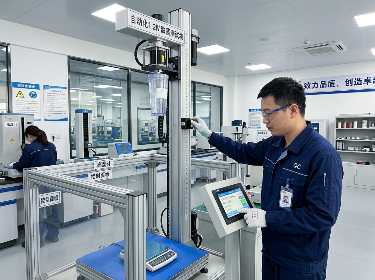 1.2 meter vertical multi-angle drop tester for shatterproof bottles